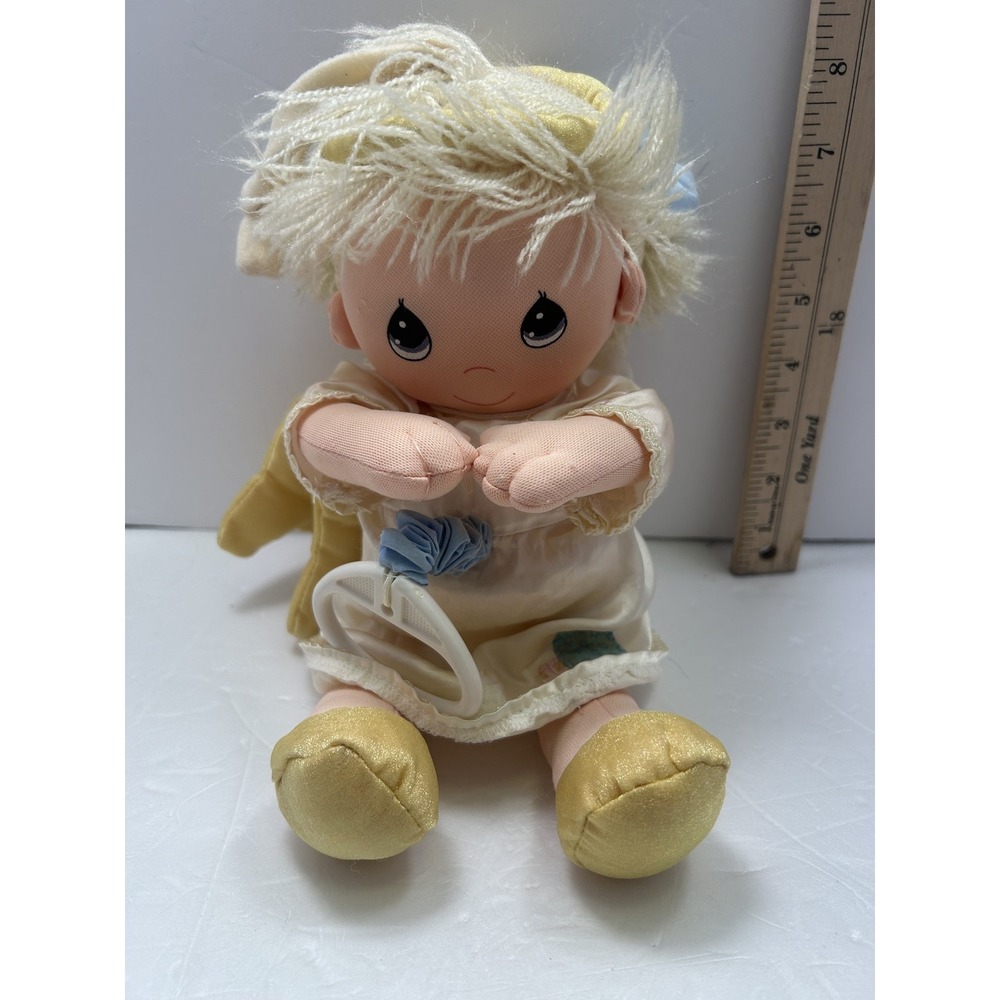 Precious Moments Blonde Angel Rag Doll 10 Inch Wings Pull String Toy Plush